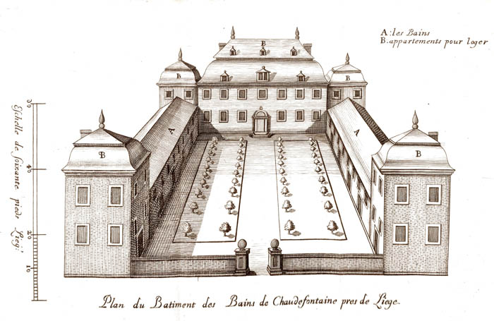 Plan du premier Hotel des bains de Chaudfontaine