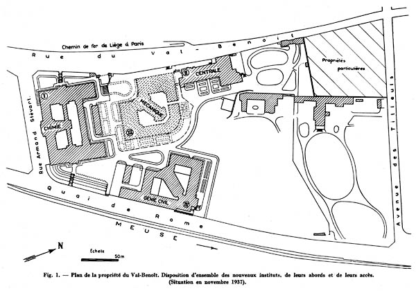 ULG Université de Liège Val Benoit - 1937 - Implantation de la faculté technique