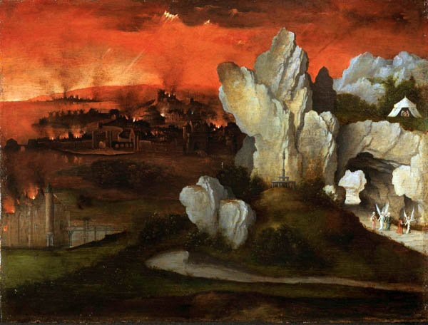 1521 Joachim Patinir - Incendie de Gomohrre