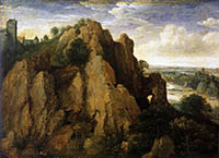 Lucas van Valckenborch - 1582 Paysage montagneux à Chokier - 25 x 36 cm - Rijksmuseum - Amsterdam