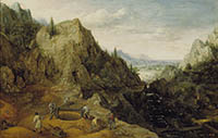 Lucas van Valckenborch - 1595 - Paysage avec forge à Chokier - 41 x 64 cm - Prado - Madrid