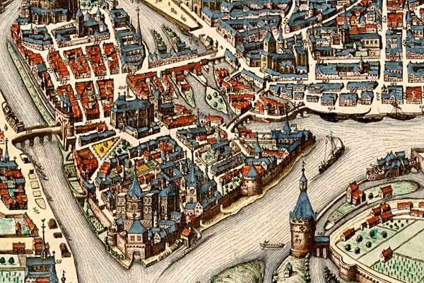 1649-Blaeu-Ancien couvent des Frères Hieronymites devenu le collège des Jesuites en Ile - N° 48 au dessus de la tour en bêche