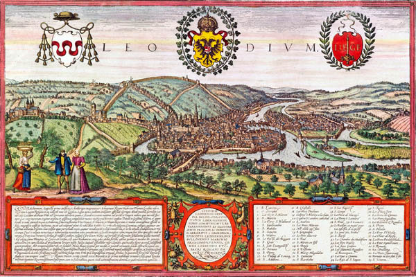 Planche I - Vue de Liège en 1574 - Braun Hogenberg