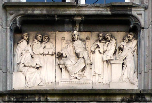 Notger répandant l'instruction dans une scène du palais épiscopal de Liège