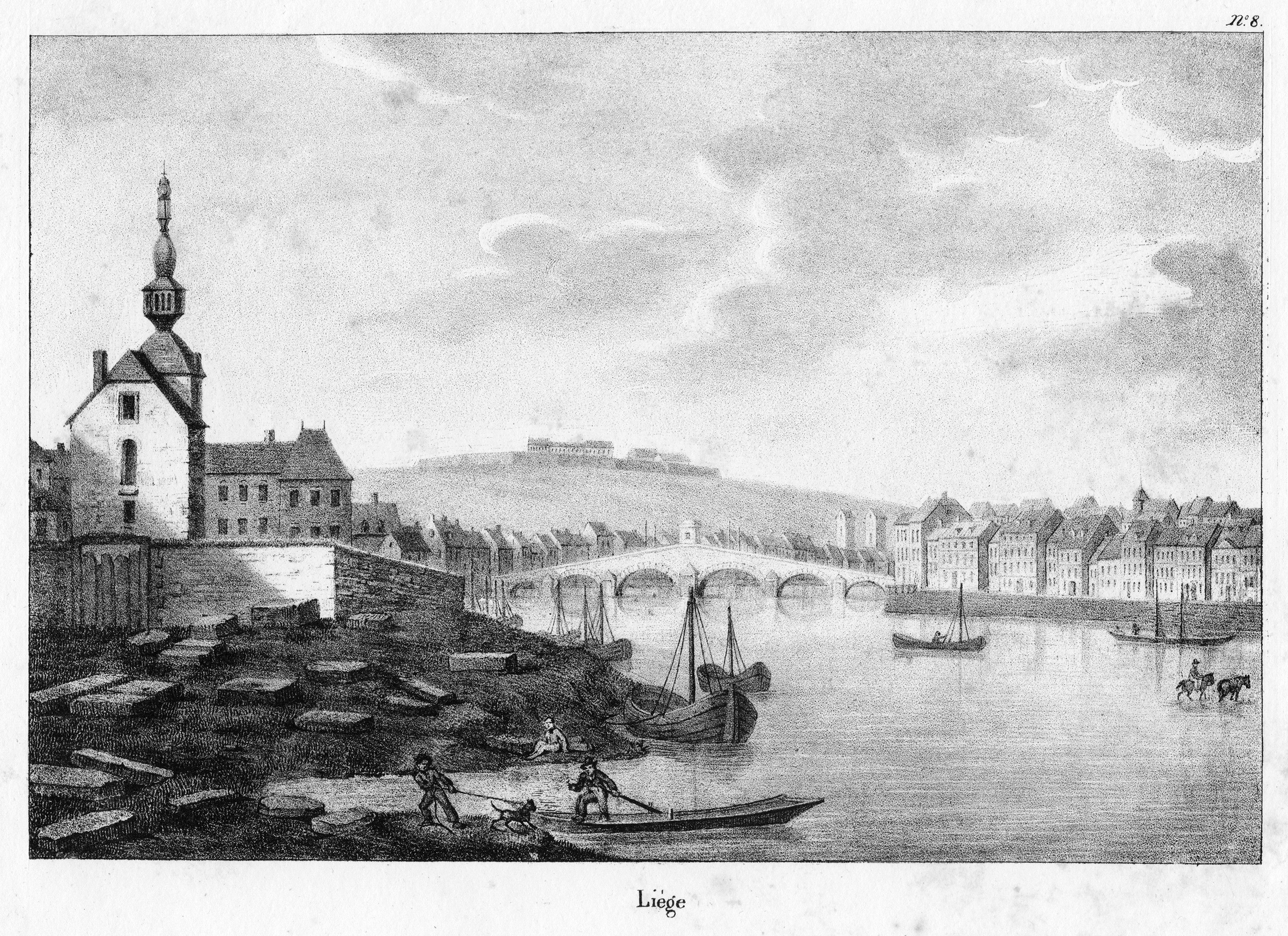 1825 - Madou - Le Pont de Arches et le collège des Jésuites en Ile