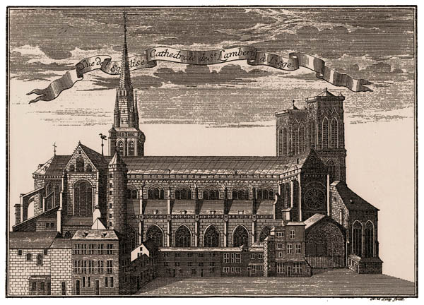 Fig. 19. - Façade septentrionale de la cathédrale gothique par R. Leloup (1740).